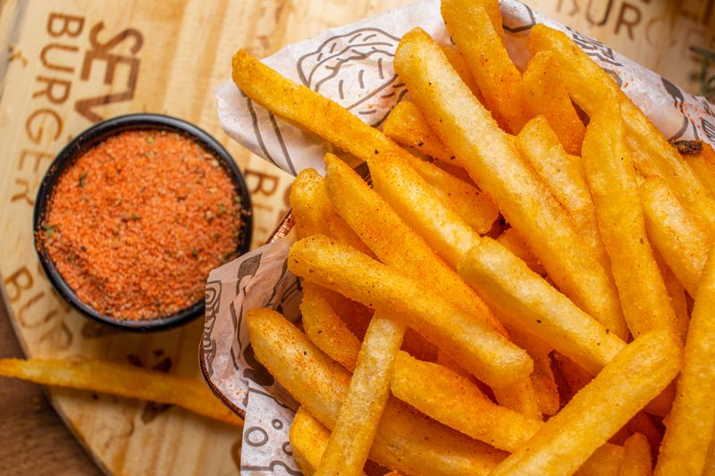 seasoned crinkle cut fries side